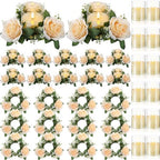 Yunlly 12 Pcs Rose Candle Rings with Candles Sets, Champagne by Yunlly