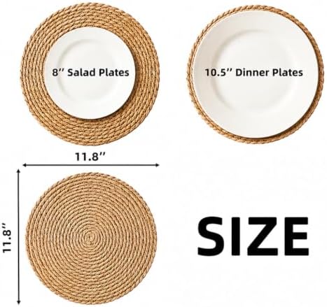 20 Pack Round Woven Placemats, 11.8 Inch Boho Table Mats - Image 4