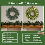 Norfolk Pine Christmas Wreath for Front Door Decoration, 26 in - Image 3