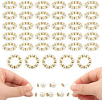 100 Pcs Gold Napkin Rings, Imitation Pearl Napkin Rings Decor, Reusable - Image 6