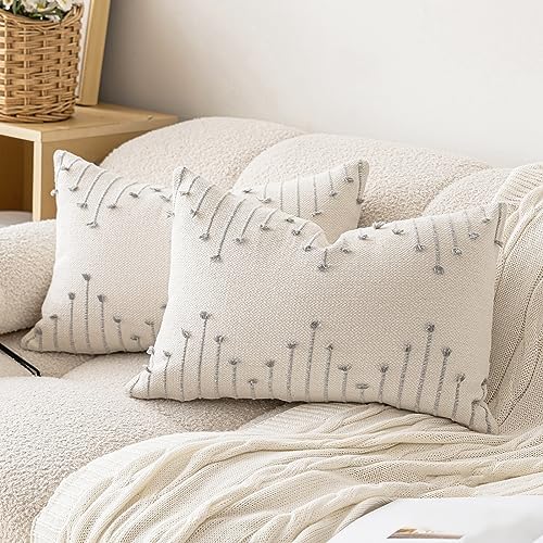 LILEPOY Boho Throw Pillow Covers 12x20 Farmhouse Lumbar Couch Pillow case by LILEPOY