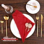 100 Pieces Cloth Napkins Red Dinner Cheesecloth Napkins for Wedding,Wrinkled Cloth Napkins Bulk for Home Party Rustic Table Decoration, 17 x 17 Inch - Image 4