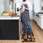 Boho Kitchen Mat Set of 2,Black Mushroom Modern Farmhouse Kitchen Rugs and Mats Non Skid Washable,Bohemia Runner Rugs with Rubber Backing for Kitchen Decor Accessories (17"x47"+17"x30") - Image 5