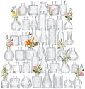 42 Pcs Glass Bud Vases in Bulk, Small Vases for Flowers, Mini Bud Vase Set, Flower Vases for Centerpieces Table Decorations, Wedding, Baby Shower, Home Decor (Clear, 42 PCS) by OGEH