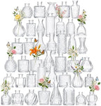 42 Pcs Glass Bud Vases in Bulk, Small Vases for Flowers, Mini Bud Vase Set, Flower Vases for Centerpieces Table Decorations, Wedding, Baby Shower, Home Decor (Clear, 42 PCS) by OGEH