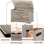 Timberer 31.5" Storage Chest, Wooden Storage Bench, Entryway Shoes Bench - Image 5