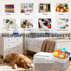 3 Pack Woven Baskets,Storage Baskets for Shelves with Handles - Image 6
