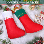 Zubebe 36 Pcs Christmas Stockings Bulk 15 Inch Felt, Red Green White - Image 3