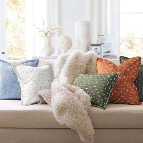 ZWJD Pillow Covers 26x26 Set of 2 Soft Polyester Textured Pillow Covers with Stylish Flange Edge Cozy Farmhouse Throw Pillows for Couch Bed Sofa Living Room - Image 5