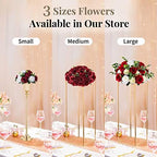 NUPTIO Flower Wedding Centrepieces for Tables - 6 Pcs 9.5in Diameter Burgundy & White Artificial Flowers Rose Ball for Centerpieces Table - Fake Rose Arrangements for Weddings Birthday Party Decor - Image 6