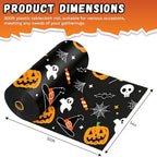 54 Inch X 300 Feet Plastic Table Cover Roll Disposable Halloween Tablecloth Pumpkin Ghost Plastic Table Covers for Halloween Party Decorations (Pumpkin Ghost, 300 Feet) - Image 2