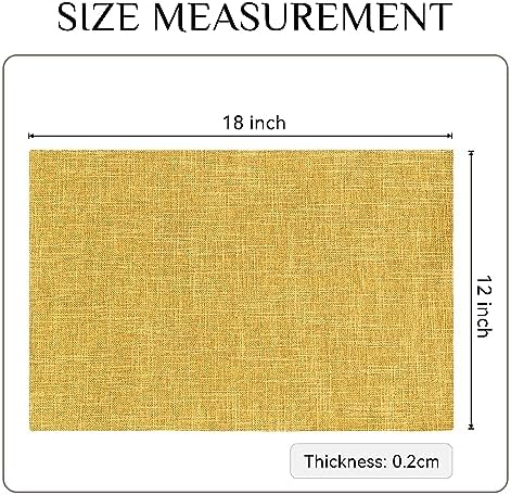 Softalker Faux Linen Cloth Placemats Set of 8-12 x 18 Inch, Mustard - Image 6