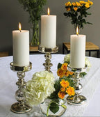 Richland Pillar Candle Holders Unique Mercury Bubble Set of 3 - Image 2