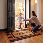 2 Pcs Fall Welcome Mat for Front Door Layered Buffalo Plaid Outdoor Rug - Image 5