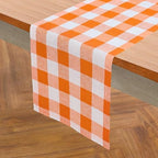 Solino Home 100% Linen Table Runner, 14 x 90 in, Pumpkin and White Check - Image 2
