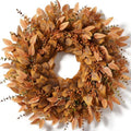 26" Fake Fall Eucalyptus Wreath with Berry for Front Door Decor(Orange) by GLIDLION
