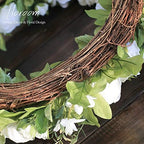 Floroom Floral Wreath, 20" Artificial White Peony Hydrangea Wreath for Front Door Wedding Decorations Wall Decor - Image 4