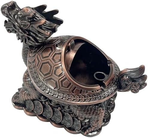 Briskfeel Feng Shui Dragon Turtle Multi Functional Metal Statue Wealth Prosperity Sculpture for Living Room Office Desk Feng Shui Art Best Housewarming Congratulatory GIF (D1 Bronze) - Image 2