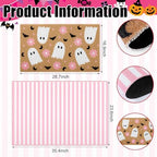 Tinideya 2 Pcs Halloween Pink Ghost Layered Doormat Set - Image 2