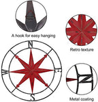aboxoo Round Metal Compass Decorative Compass Metal Wall Art Hanging Wall Sculpture 22.8 Inch Diameter Farmhouse Decor Indoor or Outdoor Sign - Image 3