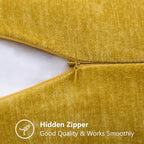 decorUhome Soft Chenille Mineral Yellow Throw Pillow Covers 22X22 Set of 2 - Image 6