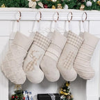 GEXWORLDWIDE GEX Christmas Stockings for Family 20" Large Plaid Xmas Stockings Classic Bohemian Style Fireplace Decorations Hanging Ornament (5 Pack) - Image 2