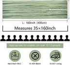12 Pcs Sage Green Cheesecloth Table Runner 13ft Boho Gauze Cheesecloth Table Runner 160 inch Long for Christmas Wedding Bridal Baby Shower Birthday Table Decorations - Image 3