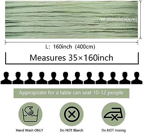12 Pcs Sage Green Cheesecloth Table Runner 13ft Boho Gauze Cheesecloth Table Runner 160 inch Long for Christmas Wedding Bridal Baby Shower Birthday Table Decorations - Image 3