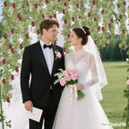 Artificial Grape Vine Leaf Garland Plant with 5 Strings Grapes, 6.5ft Artificial Fake Grape Vines Fake Greenery for Wedding Party Home Indoor Outdoors Decoration (2, Summer Leaf Garland) - Image 7