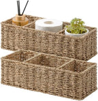 StorageWorks Wicker Toilet Basket Tank Topper, Seagrass Storage Baskets by StorageWorks