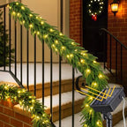 2 Pack Christmas Fence Decor with Pre Solar Powered String Lights by Unknown