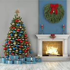24" Norfolk Pine Wreath, Artificial Christmas Wreaths, Real Touch Green Winter Garland for Front Door Wall Indoor Outdoor Christmas Holiday Decor, with Bow & Bell, FF12 - Image 4