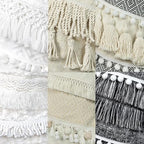 BHD BEAUTY New Farmhouse Bohemian Style Christmas Stocking Set of 4 Tassel Xmas Stocking Boho Macrame Decorations Mantel Hanging Ornament for Xmas Holiday Party - Image 3