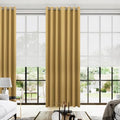 KOUFALL Elegant Luxury Curtains for Living Room,Gold Grommet Room Darkening Blackout Drapes for Bedroom Sliding Glass Patio Door,Set of 2 Panels,102 Inches Long by KOUFALL