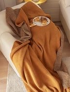 Burnt Orange Throw Blanket 50x70, Reversible Textured Fleece Blankets for Couch and Bed, Soft Warm Decorative Cozy Sofa Blanket for All Seasons - Image 7