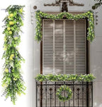 Fake Hanging Plants 15Pc-20 Artificial Ivy Vines, UV Resistant Greenery Ivy Leaves Garland with Flowers for Wedding Outdoor Decoration Home Indoor Wall Décor by Goleray