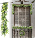 Fake Hanging Plants 30Pc-20 Artificial Ivy Vines, UV Resistant Greenery Ivy Leaves Garland with Flowers for Wedding Outdoor Decoration Home Indoor Wall Décor by Goleray