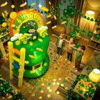 OurWarm 6FT St Patricks Day Inflatables Outdoor Decorations, St. Patrick's Day Blow Up Inflatable Leprechaun Trap with Rainbow Pot of Gold Shamrock Ladder, Saint Patricks Day Yard Garden Lawn Decor - Image 3