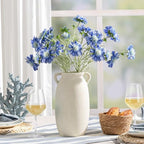 Dobbyby Ceramic Flower Vase 12 inch Farmhouse Rustic Vase Decorative Pottery Terracotta Tall Vases for Home Decor Table Mantle Fireplace Living Room Bathroom Wedding Centerpiece(Large-White) - Image 6