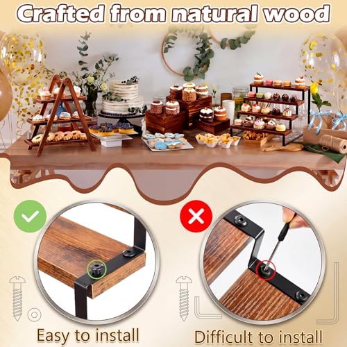 Willinglong 8 Pack Wood Risers for Buffet Table Dessert Table Display Set - Image 4