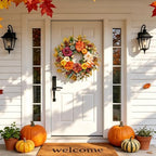 Fall Wreaths for Front Door Outside 24 Inch,Rustic Harvest Autumn Wreath - Image 4