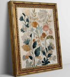 Gold Framed Beige Floral Canvas Wall Art Vintage Country Botanical Earth Tone Flower painting Decor Pictures Boho Plant Bedroom Living Posters Prints for Corridor Classroom Kitchen Room Decoration by JUZKNMCWallArtwelcomesyou