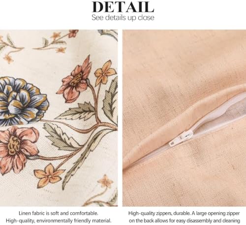 ISAENNE Designer Linen Throw Pillow Cover,Set of 2,20"x12"-Cornucopia B - Image 6