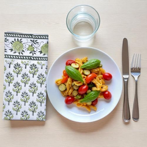 Hand Block Print Cloth Napkins Dining Table Napkin Set of 6 – 20 x 20 Inch for Farmhouse Decor Thanksgiving, Christmas, Easter, Party, Wedding, Printed Washable Reusable Cotton Dinner Napkins - Image 7