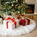 CHICHIC 48 inch Christmas Tree Skirt Faux Fur Xmas Tree Skirt Christmas Decorations Holiday Tree Ornaments Tree Decoration for Christmas Home Decorations, Xmas Party Holiday Decorations, Snow White by CHICHIC