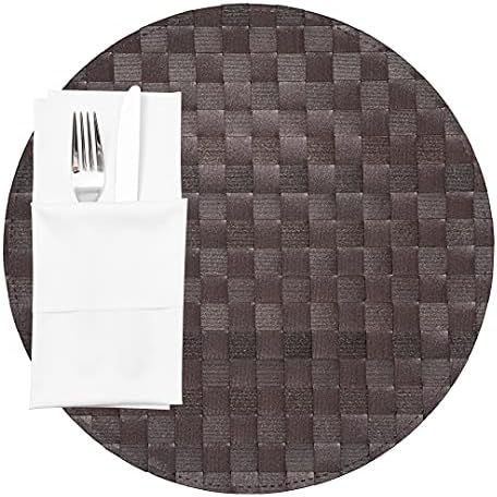 Restaurantware Round Brown Dark Placemat, 15 in, 6 Pack by Restaurantware