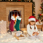 ELYKEN Christmas Stocking Holder Stand for Floor, Free Standing Stocking Rack with 4 Removable Hooks, Heavy Duty Metal Xmas Stocking Stand with Adjustable Feet, Bronze - Image 6
