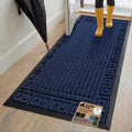 GORILLA GRIP WeatherMAX Door Mat, Indoor Outdoor, 72x24, Navy Greek Keys by GorillaGrip