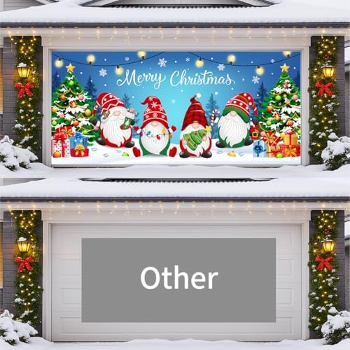 Garage Door Christmas Cover 7x16FT: Garage Christmas Decorations with Bar Magnets & Ropes, Holiday Garage Door Banner Decorative Xmas for Indoor Outdoor [Include Installation Instructions] - Image 4