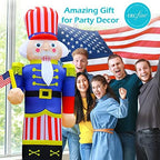 8 Feet Independence Day 4th of July Inflatables Nutcracker Soldier Lighted Blow Up Patriotic Yard Lawn Decoration with Built in Blower Fan and Anchor Ropes - Image 2
